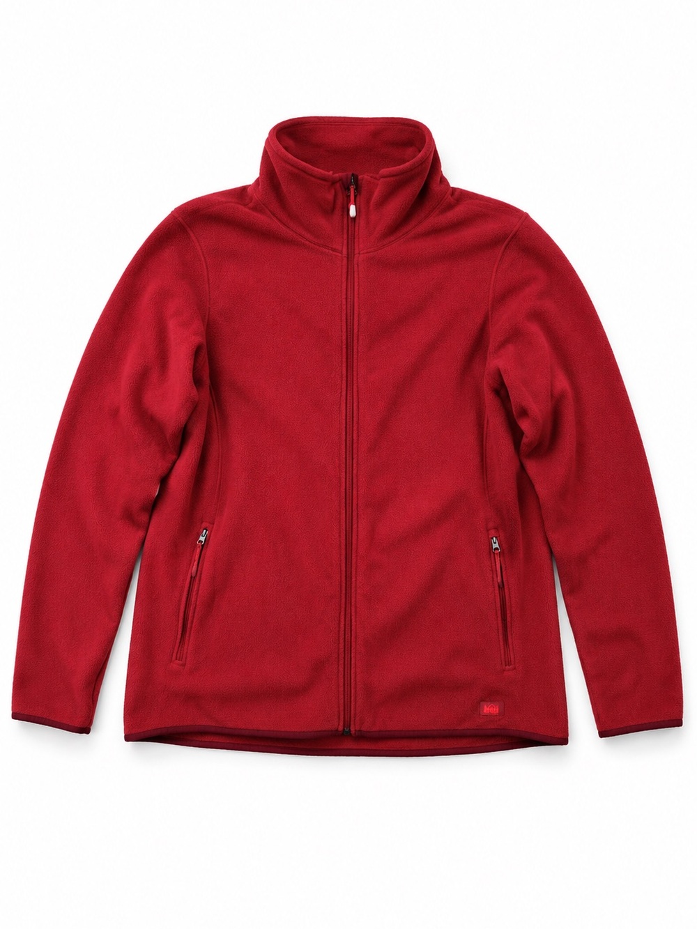 REI Co-op Full Zip Fleece Jacket Burgundy Red Zip Pockets 3XL